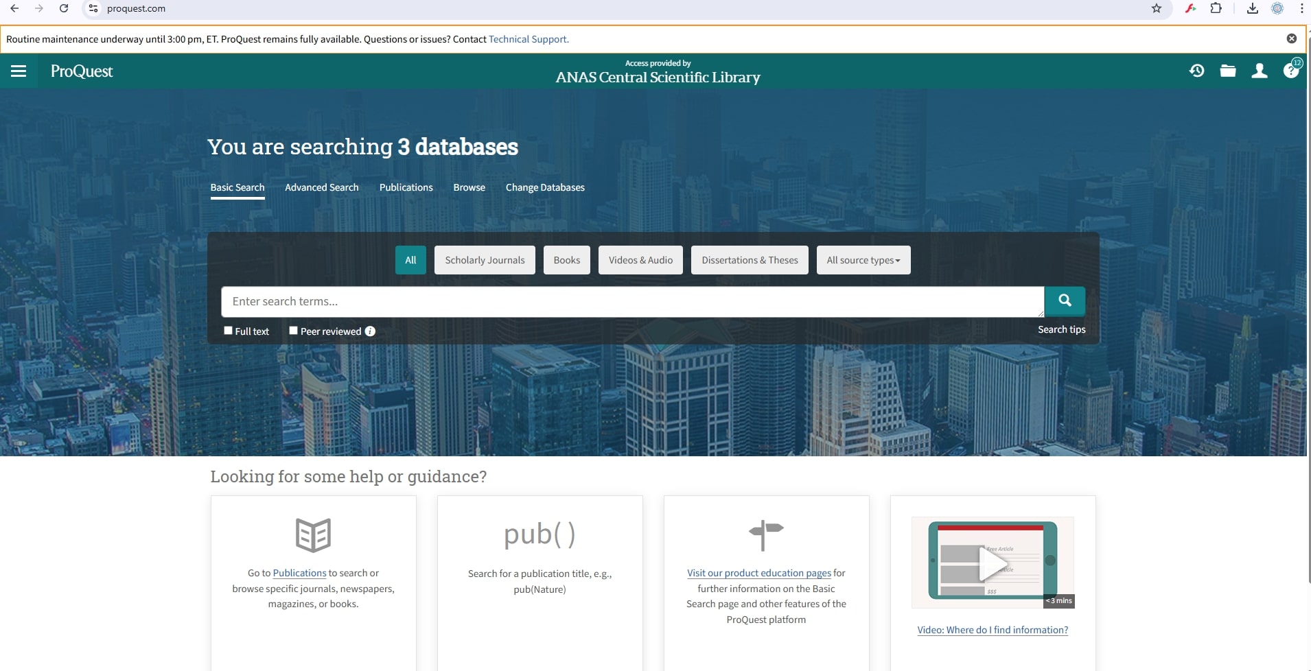 MEK  oxucularına “ProQuest Central” akademik məlumat bazasından istifadə imkanını təqdim edir